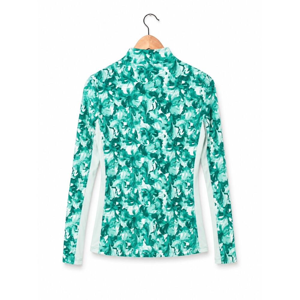 Tommy Bahama Tropical Green Print Exercise Top Sz XS Athleisure Workout Gym - Picture 2 of 4